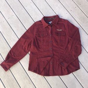 Harley Davidson embroidered logo button up